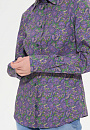 Рубашка из хлопка классика (принт фиолет. огурцы)